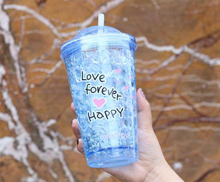 Double Wall Gel Frosty Freezer Plastic Tumbler Cup (Small Size)