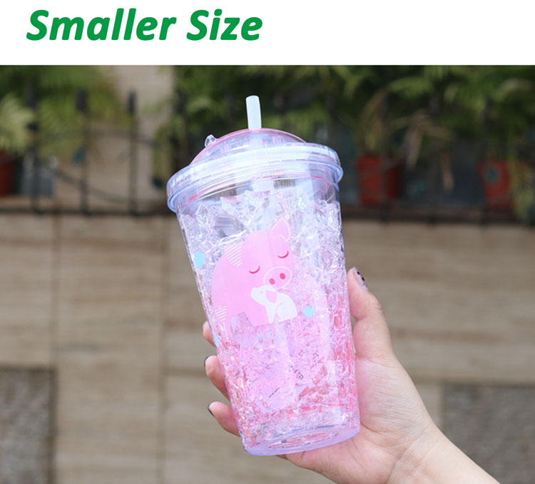 Double Wall Gel Frosty Freezer Plastic Tumbler Cup (Small Size)