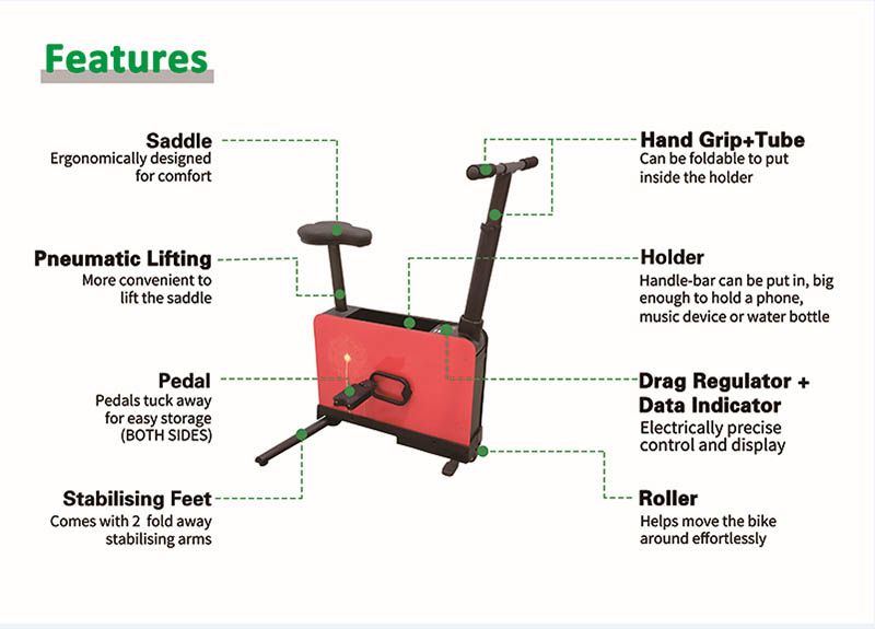 Folding Exercise Bike With Handle Bar